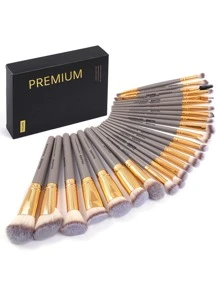 MAANGE 25件套专业化妆刷套装，带便携包，刷毛柔软，方便携带，包含粉底刷、眼影刷、眉刷，旅行化妆刷套装，化妆刷套装，化妆刷套装，全套化妆刷，化妆刷套装，全套化妆工具，化妆刷套装，化妆刷套装，化妆礼盒套装 - 香檳色 - 查看 6