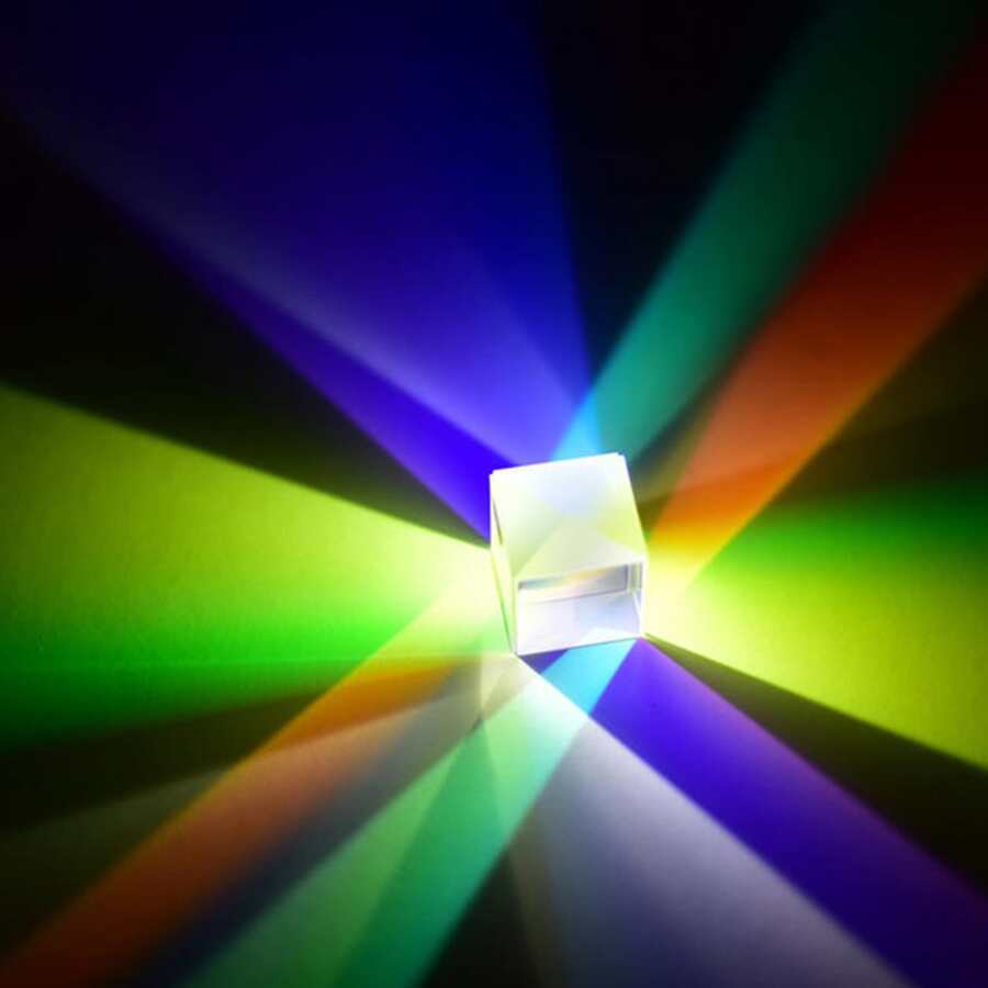 Cube Prism For Science, Photography And Hex Prism For Home Decoration, Glass Prism For Teaching, Colorful Light Cube Prism - 28mm - View 1