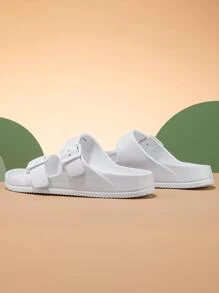 Men's Anti-slip Toothed Sole Slippers Quality Beach Sandals For Sports, Home, Comfortable Walking - White - View 4