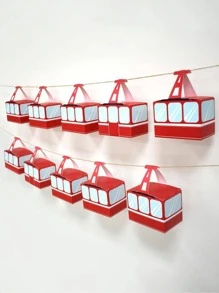 5pcs/set Cable Car Fun Blind Box & Fine Cordage, Decorative Banners For Birthday Holiday Party, Gift Wrapping Supplies Paper Gift Box Candy Box - Multicolor - View 1