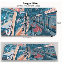 1pc 30x60cm Smooth Surface Rubber Base Waterproof Anti-slip Mouse Pad With Fantastic Undersea World Pattern, Rectangle, For Office, Home, Gaming, Computer Keyboard - Multicolor - View 7