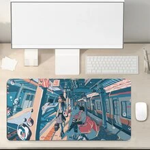 1pc 30x60cm Smooth Surface Rubber Base Waterproof Anti-slip Mouse Pad With Fantastic Undersea World Pattern, Rectangle, For Office, Home, Gaming, Computer Keyboard - Multicolor - View 4