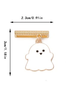 1 件女式可爱合金白色小幽灵表带饰物装饰环兼容 表带配件兼容 Galaxy Watch 表带系列饰物幸运生日礼物 - 白色 - 查看 6