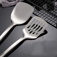 4入組不銹鋼漏勺、鏟子、繞綫匙、湯勺烹飪器具套裝，銀色，廚房物品露營必備 - 銀色 - 查看 6