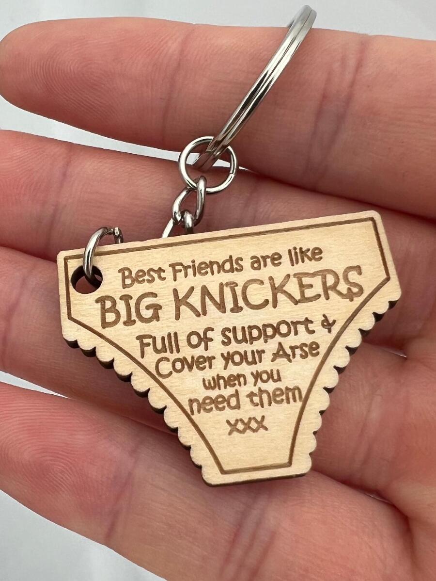 Funky 'Big Knickers' Friendship Keychain, Funny Gift Basket Stuffer