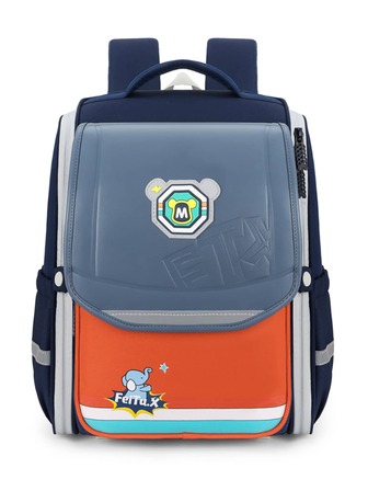 Mochila con dibujos animados con estampado de color combinado para niños