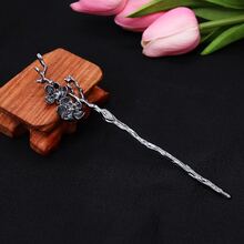 金屬梅花髮夾適合女士,金色合金頭髮叉,髮飾適用於日常穿著