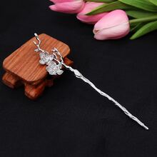 金屬梅花髮夾適合女士,金色合金頭髮叉,髮飾適用於日常穿著