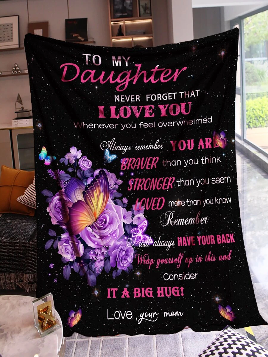 Bộ 1 Chăn Họa Tiết Hoa Slogan, Chăn Giữ Nhiệt Nỉ Home Hiện Đại - Nhiều màu - Xem 1