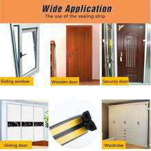 1入組白色d型(9mm*6mm)5米門窗密封條,適用於窗戶隔音,拉門密封、防塵、汽車底部橡膠密封條