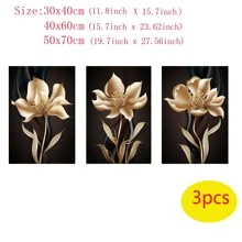 YIKES 3套家居裝飾牆藝術海報,植物與花卉印花,北歐客廳裝飾畫作適用於臥室