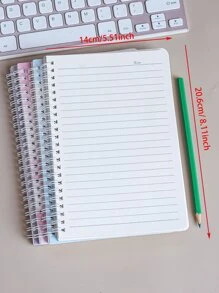 M O K A A5 螺旋筆記本，辦公室，學生書寫板，60 張橫格紙，4件套粉色桃色 - 彩色 - 查看 3