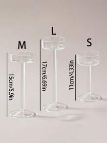 1入組/套玻璃燭臺套裝,小圓形燭台適用於家庭裝飾用品,婚禮桌子展示 - 無色 - 查看 12