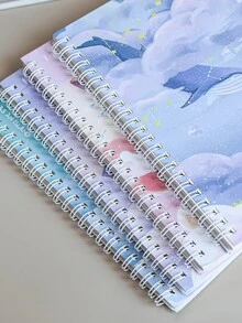 M O K A A5 螺旋筆記本，桃粉色，60 頁內襯頁，4件套用品 - 彩色 - 查看 4