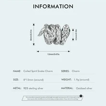 MISEFF 2023 新款 1 件 925 纯银动物系列盘绕灵蛇珠饰适用于手链项链 DIY 制作精美珠宝珠子礼物 - A1C2549 - 查看 7