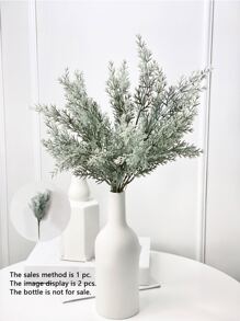 1pc Plastic Simulated Pine Tree, 5 Branches, Minimalist Iron Red Color, Home Decor, Ideal For Weddings, Parties, Outdoor Events, 15.7 Inch - Green - View 1