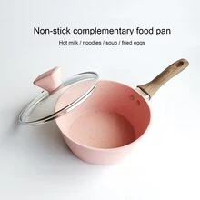 ABKOK Maifan Stone Non-stick Multipurpose Pot For Supplementary Food, Mini Soup, Stir Fry, Fry - Pink - View 2
