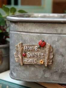 1 Peça Imã de Geladeira com Placa de Madeira Impressa com "Sweet Home" em Estilo Inglês Retrô, Pintura Manual em Resina, Decoração Doméstica e de Jardim, Melhores Presentes