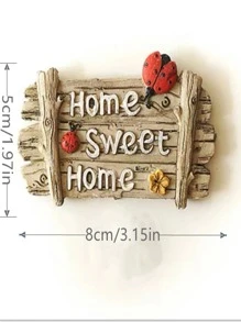 1 Peça Imã de Geladeira com Placa de Madeira Impressa com "Sweet Home" em Estilo Inglês Retrô, Pintura Manual em Resina, Decoração Doméstica e de Jardim, Melhores Presentes