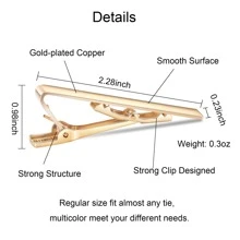 Xiacheng 3 PCs/Set Tie Clips For Men,Classic Tie Clip Silver Gold Black Necktie Tie Bar Pinch Clips Suitable For Wedding Anniversary Business And Daily Life - Multicolor - View 7