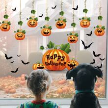 1set(2pcs) - Halloween Static Cling Scary Vine & Pumpkin Atmosphere Party Prank Window Decoration Home Decor Halloween Decor Fall Decor Room Decor - Multicolor - View 6