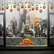 1set(2pcs) - Halloween Static Cling Scary Vine & Pumpkin Atmosphere Party Prank Window Decoration Home Decor Halloween Decor Fall Decor Room Decor - Multicolor - View 8
