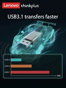 Lenovo 聯想 USB 隨身碟 3.1 32GB 64GB 128GB 筆式驅動器，USB 棒 256GB 高速閃存驅動器防水內存 USB 棒兼容 Android PC Type C - 灰色 - 查看 5