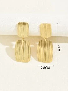 1 cặp bông tai thả hình dạng bất đối xứng màu vàng phóng đại dành cho phụ nữ, lý tưởng cho các bữa tiệc, lễ nghi và lễ hội - Vàng - Xem 5