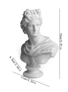 1pc Resin Sculpture Plaster Bust Statue For Living Room Decoration - Multicolor - View 3