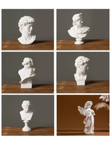 1pc Resin Sculpture Plaster Bust Statue For Living Room Decoration - Multicolor - View 2