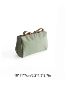 1pc Portable Mini Travel Cosmetic Bag With Hand Strap - Green - View 4