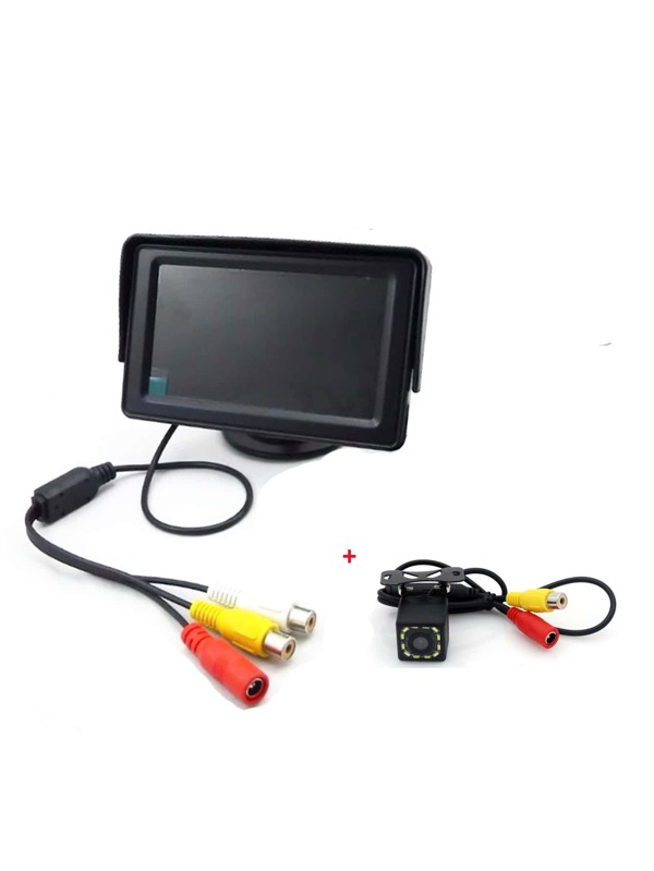 2 In 1, Car Monitor 4.3inch Screen For Parking, HD Digital Color 4.3 Inch PAL/NTSC, With 12 LED Night Vision Waterproof Car Rear View Reverse Camera