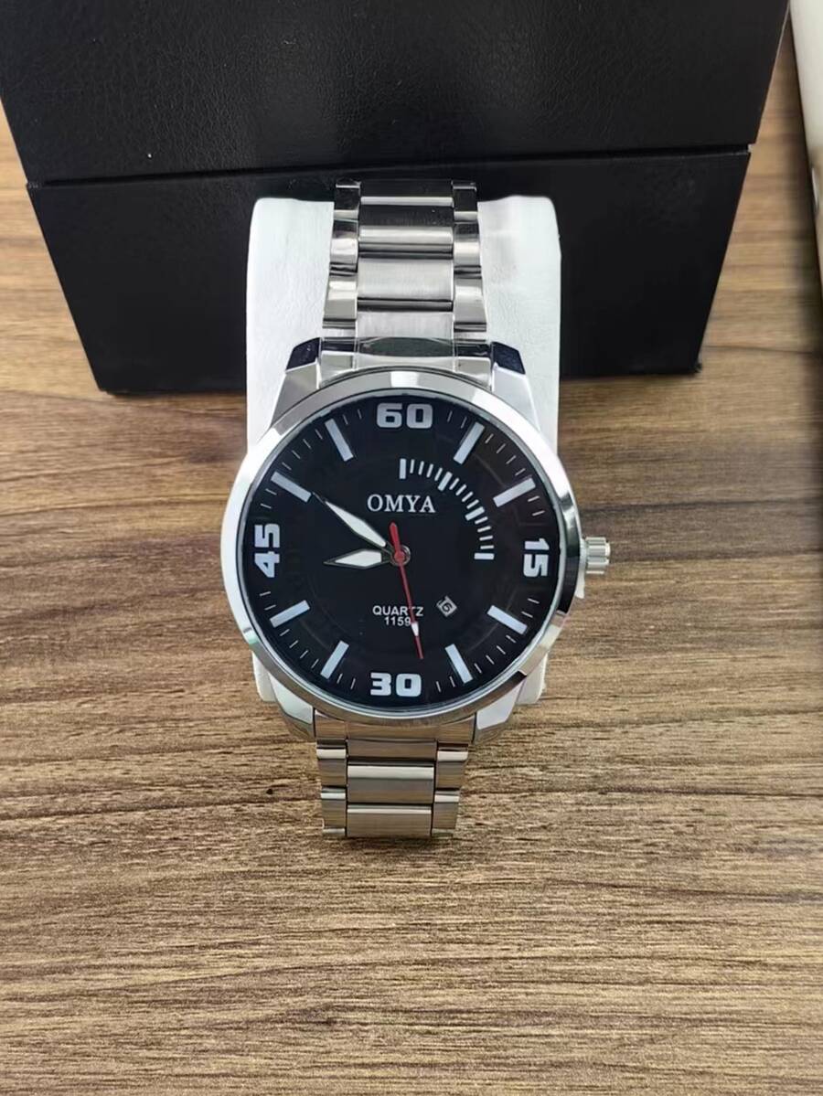 Auténtico Reloj De Pulsera Para Hombre De Negocios De Marca Omya De Moda - Negro - Ver 1