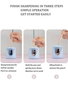 1pc Pink Electric Pencil Sharpener, Battery & Usb Powered, Automatic Sharpening, With Li-ion Battery, Bonus Pencil Lead Included - Pink - View 2