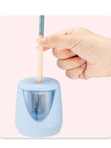 1pc Pink Electric Pencil Sharpener, Battery & Usb Powered, Automatic Sharpening, With Li-ion Battery, Bonus Pencil Lead Included - Pink - View 7