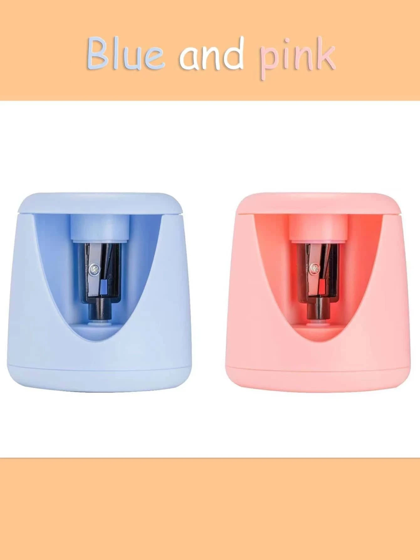 1pc Pink Electric Pencil Sharpener, Battery & Usb Powered, Automatic Sharpening, With Li-ion Battery, Bonus Pencil Lead Included - Pink - View 1
