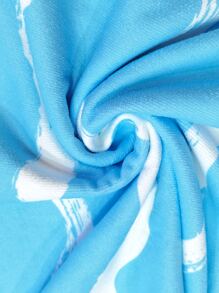 1 pieza de Toalla de baño con capucha y botones para niños con estampado de tiburón en fibras ultrafinas, absorción de agua y calor para natación, playa y surf