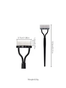 Lược chải lông mi bằng thép không gỉ màu đen, Dụng cụ tách lông mi cầm tay 1 cái Dụng cụ bôi Mascara Dụng cụ xác định lông mi có nắp lược được thiết kế bằng Arc Công cụ cọ mỹ phẩm được thiết kế màu đen, Bàn chải lông mày, Lược chải lông mày Lược mở rộng lông mi - màu đen - Xem 5