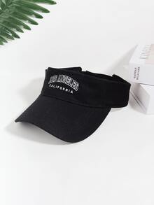 字母圖案遮陽帽 - 黑色 - 查看 3