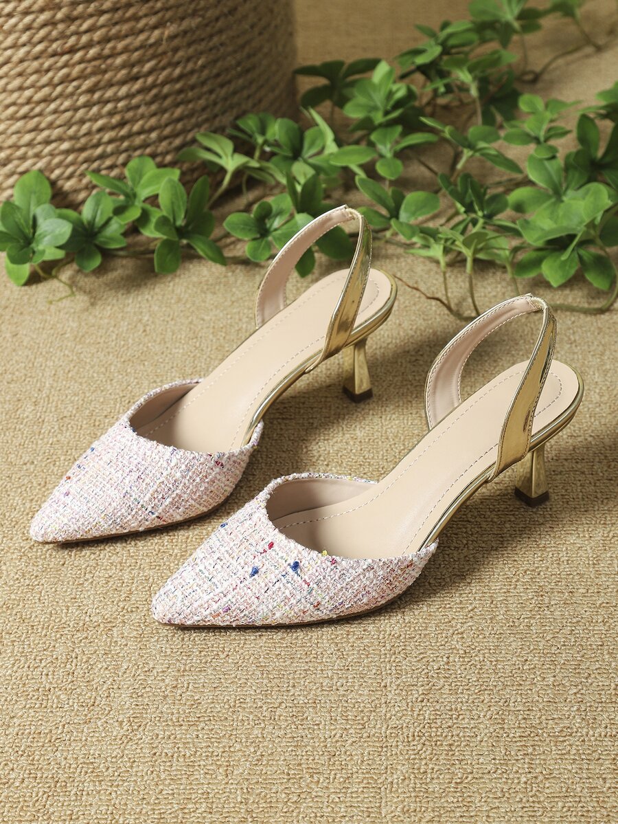 Women's Pointed Toe Ankle Strap High Heel Shoes For Work And Daily Wear - Pink - View 1