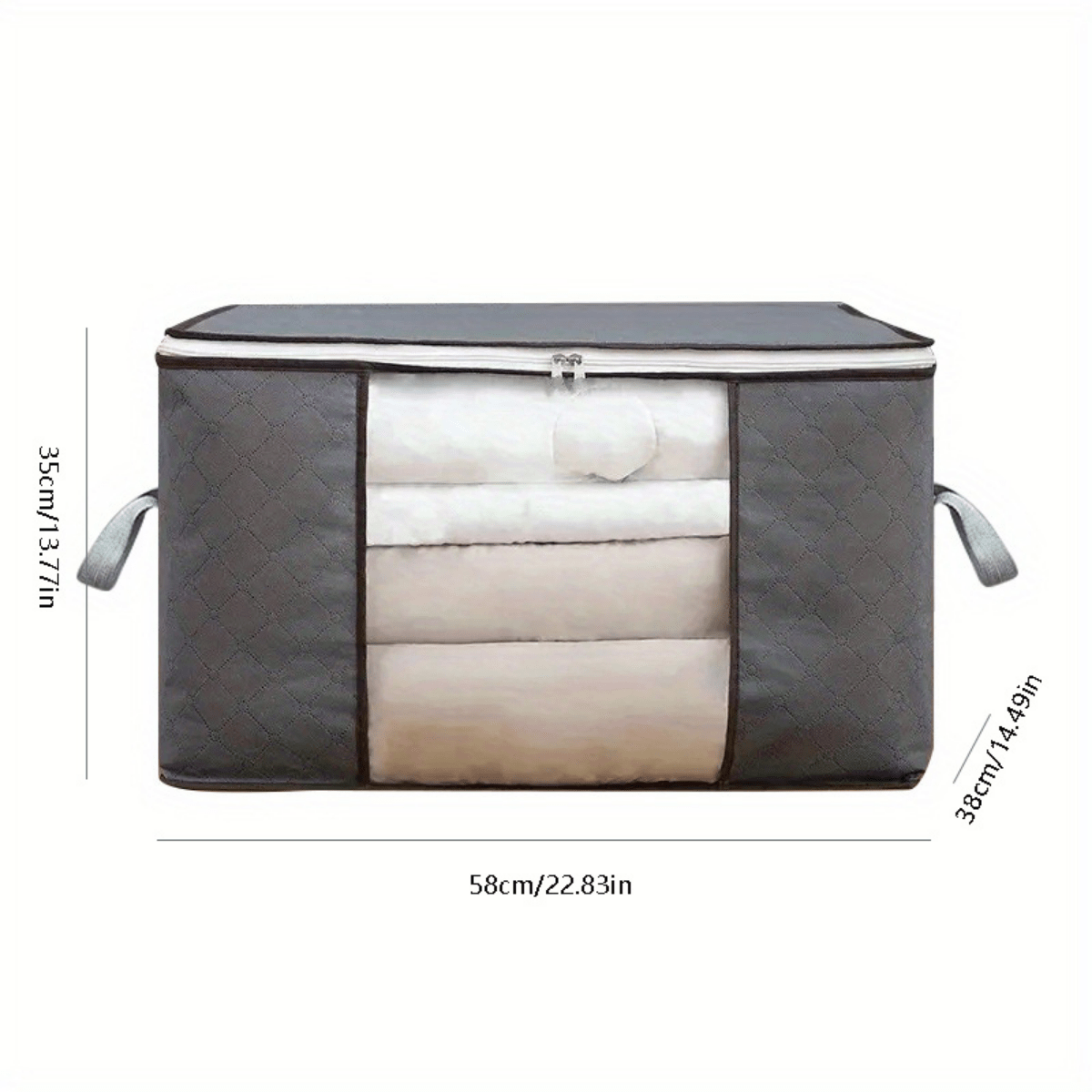 Large Clothes Storage Bag, Clothes Organizer With Handle & Clear Window