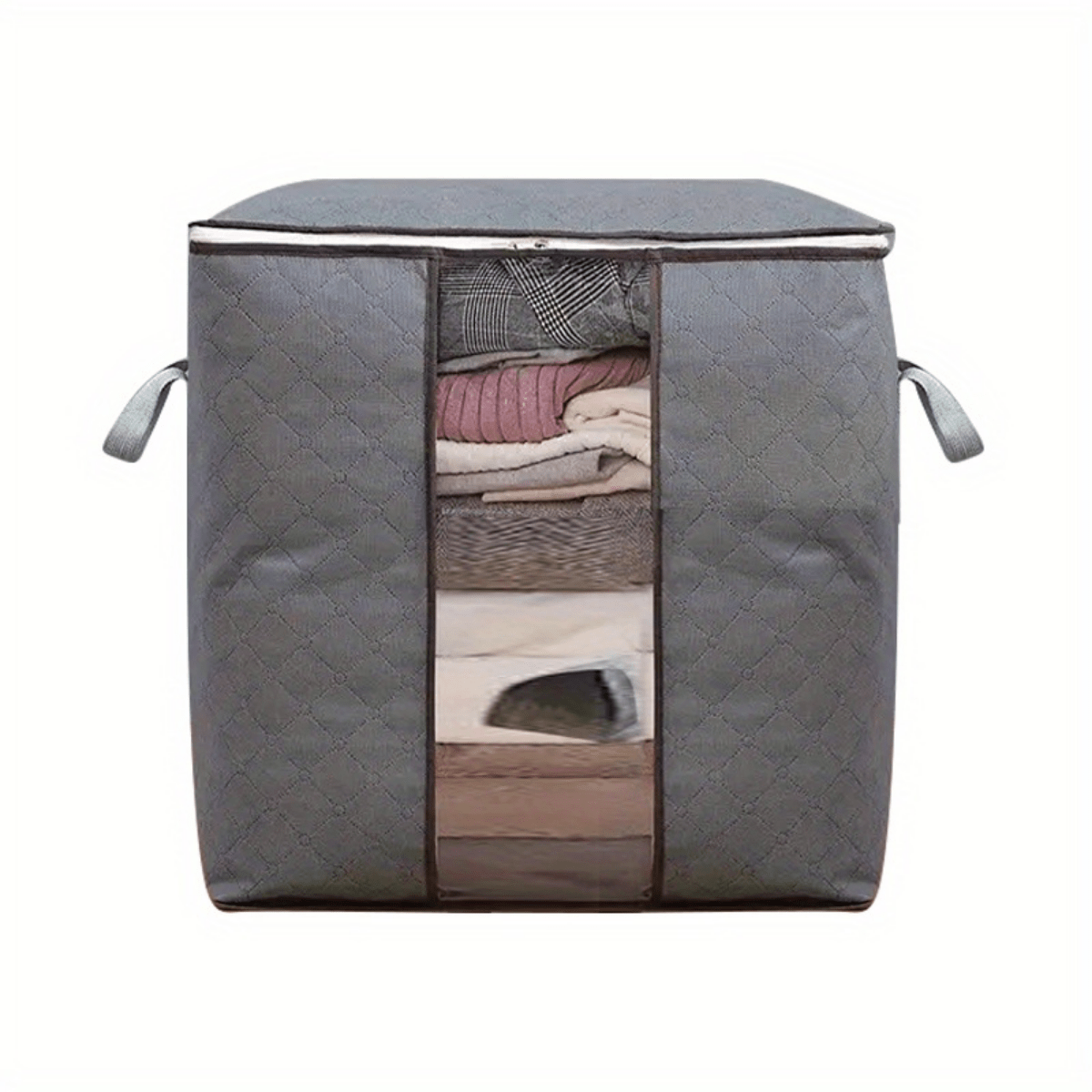 Large Clothes Storage Bag, Clothes Organizer With Handle & Clear Window