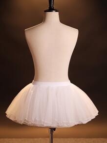 1 chiếc váy lưới dài nửa người múa ba lê màu trắng, thích hợp cho biểu diễn khiêu vũ, biểu diễn sân khấu, phụ kiện váy, quần áo Halloween mùa thu cho nữ - trắng - Xem 3