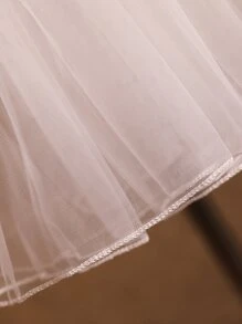 1 chiếc váy lưới dài nửa người múa ba lê màu trắng, thích hợp cho biểu diễn khiêu vũ, biểu diễn sân khấu, phụ kiện váy, quần áo Halloween mùa thu cho nữ - trắng - Xem 5