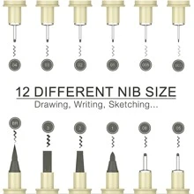 3pcs Waterproof Drawing Pen Set, Neutral Black Ink Brush, Great For Line Drawing And Outlining, Professional Artists' Supplies Back To School