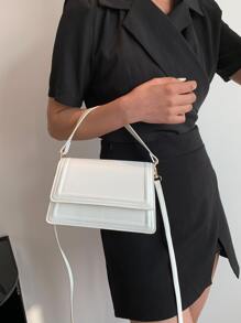 2023新品到貨夏天翻動PU皮革方包 - 白色 - 查看 6