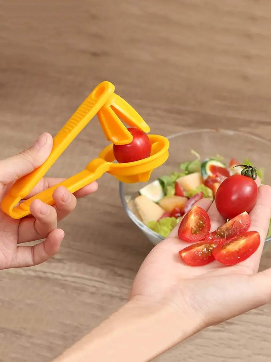 1入組番茄切刀/草莓切片機適用於沙拉和水果加工廚房工具 - 黃色 - 查看 1
