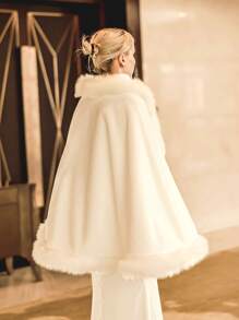 1 件白色时尚新娘婚礼保暖派对披肩秋季女士服装