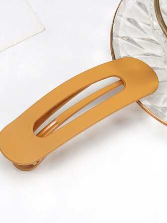 1入組女士黃色時尚基本款髮爪,合適適用於日常使用