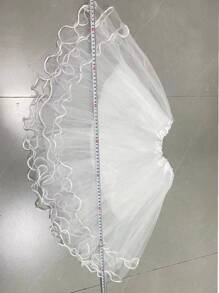 Four-layered Tulle Princess Dress With Net Yarn Fabric, Perfect For Carnivals, Masquerades And Other Parties For Adult Women, Stage Performance And Performances - White - View 3